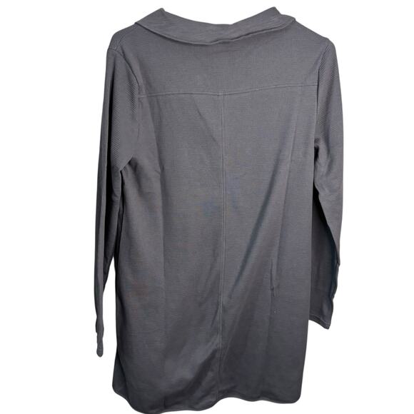 Soft Surroundings waffle tunic S waffle knit henley pockets slate gray - Picture 5 of 8